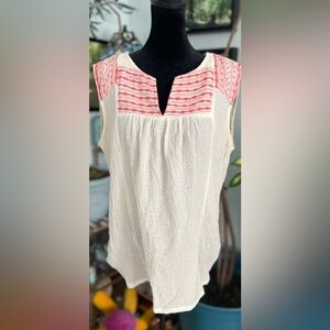 dina be Lightweight Embroidered Sleeveless Top Size large